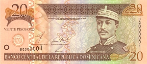 Billete veinte pesos Republica Dominicana